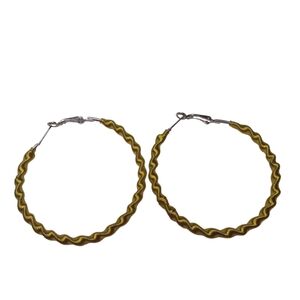 Vintage Yellow Large Spring hoops large earrings